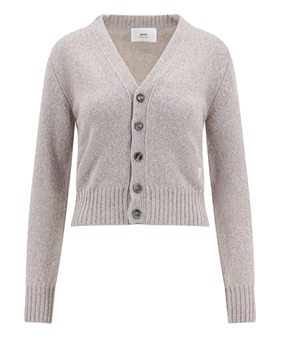 Shop Ami Alexandre Mattiussi Cardigan In Beige