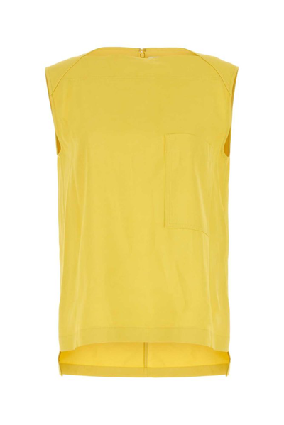 Shop Jil Sander Chest Pocket Sleeveless Top In Yellow