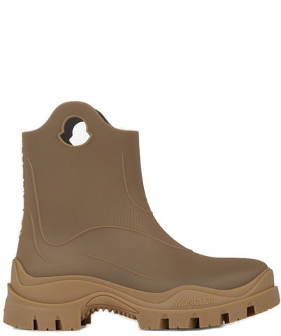 Shop Moncler Misty Round Toe Rain Boots In Brown