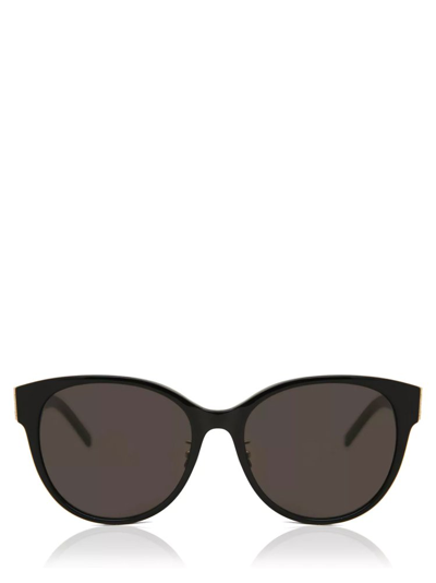 Shop Saint Laurent Eyewear Round Frame Sunglasses In Black