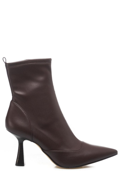 Shop Michael Michael Kors Clara Heeled Ankle Boots In Brown
