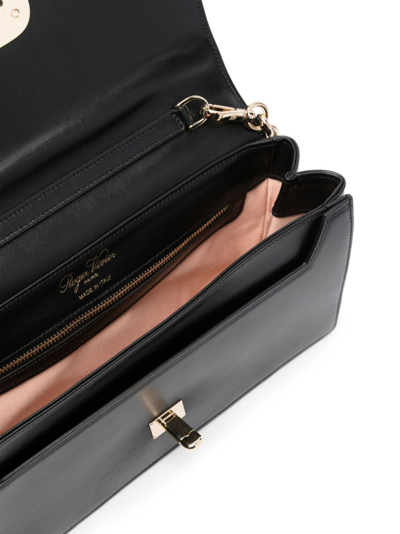 Shop Roger Vivier Viv Choc Patent Leather Chain Bag In Black