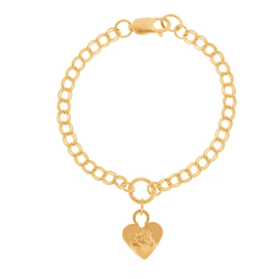 Shop Mikaela Lyons Lioness Heart Bracelet In Metallic