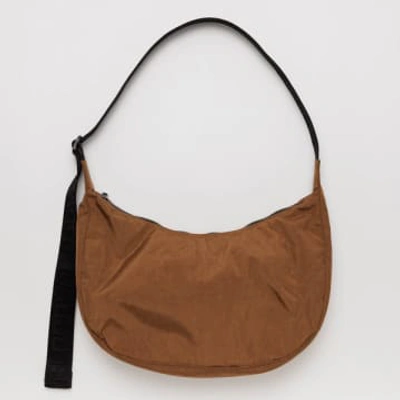Shop Baggu Medium Nylon Crescent Bag In Brown