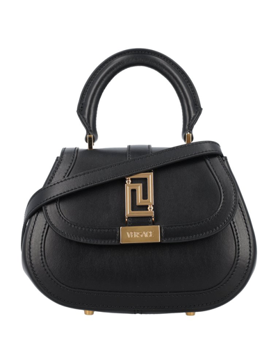 Shop Versace Greca Goddess Mini Tote Bag In Black