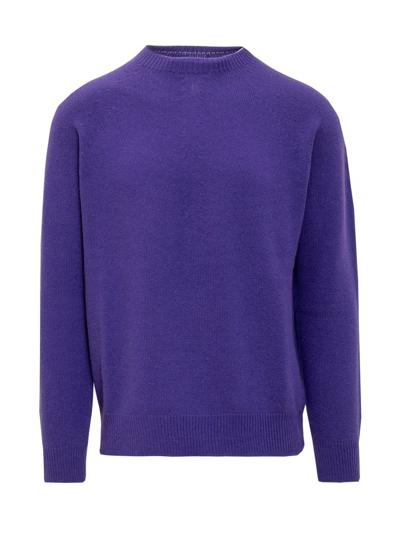 Shop Jil Sander Crewneck Knitted Jumper In Purple