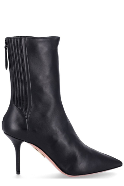Shop Aquazzura Saint Honore Pointed Toe Boots In Black