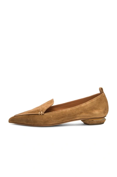 Shop Nicholas Kirkwood Suede Beya Loafers In Hazel