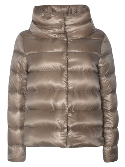 Shop Herno Quilted Puffer Jacket In Brown