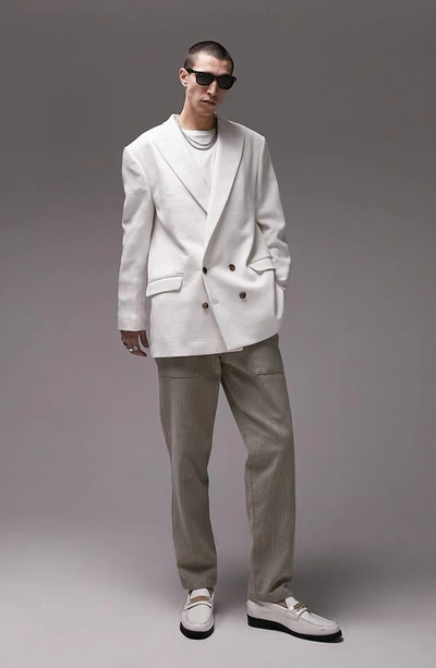 Shop Topman Boxy Oversize Blazer In White