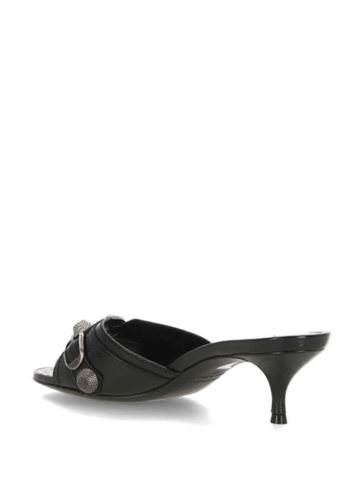 Shop Balenciaga Sandals In Black Aged Nikel