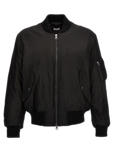 Shop Burberry 'jkt' Bomber Jacket In Black