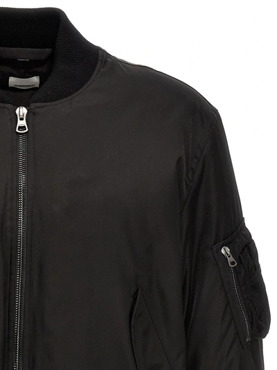 Shop Burberry 'jkt' Bomber Jacket In Black