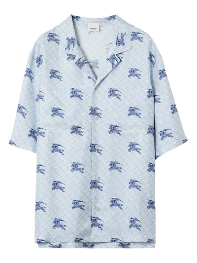 Shop Burberry Shirts In Navy