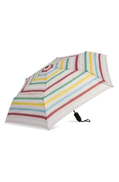 Shop Shedrain Folding Umbrella In Frayed Stripe Pink