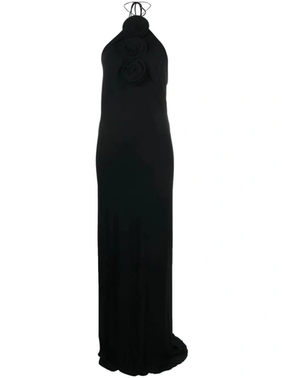 Shop Magda Butrym Long Dress With American Neckline In Black