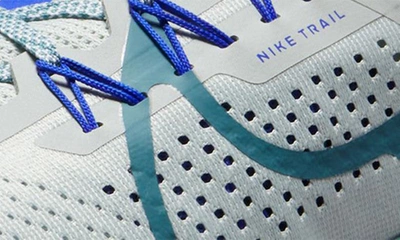 Shop Nike React Pegasus Trail 4 Running Shoe In Light Silver/ Teal/ Blue