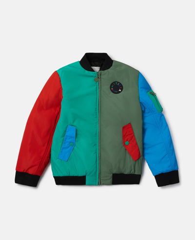 Shop Stella Mccartney Colourblock Bomber Jacket In Multicolour