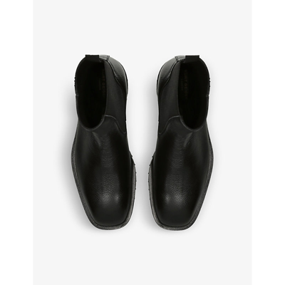 Shop Kurt Geiger London Men's Black Hawke Elasticated-panel Leather Ankle Boots