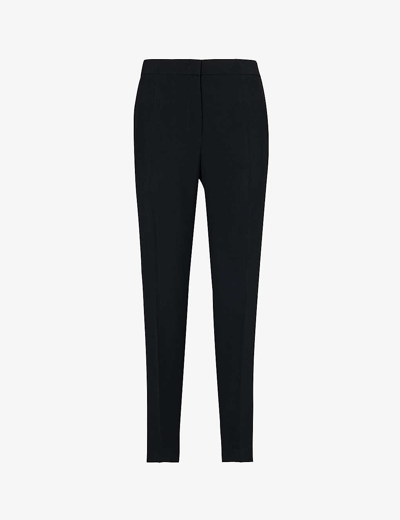 Shop Jil Sander Women's Black Slip-pocket Centre-crease Straight-leg Mid-rise Woven Trousers