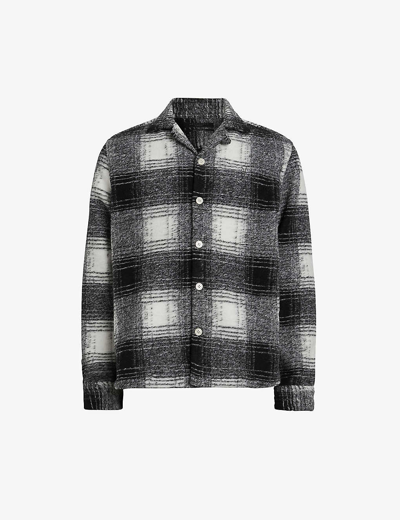 Shop Allsaints Mens Ecru Tremont Check-print Woven Shirt