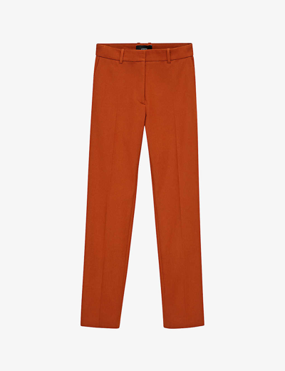 Shop Joseph Women's Cinnamon Coleman Slip-pocket Mid-rise Straight-leg Stretch Cotton-blend Trousers