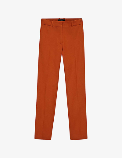 Joseph Coleman Cropped High-rise Gabardine Pants In Cinnamon