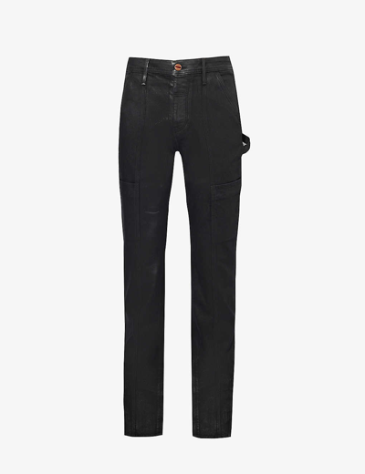 Shop Vayder Men's Giovanni Carpenter Patch-pocket Tapered-leg Regular-fit Stretch-cotton Trousers