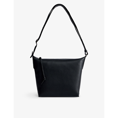 Shop Loewe Black Cubi Anagram-embossed Leather Shoulder Bag