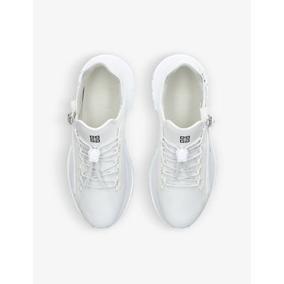 Shop Givenchy Mens White Spectre Zipped Leather Low-top Trainers
