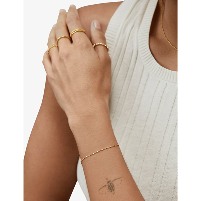 Monica Vinader Womens Yellow Gold Station 18ct Yellow Gold-plated Vermeil Sterling-silver Chain Brac In Yellow Gold