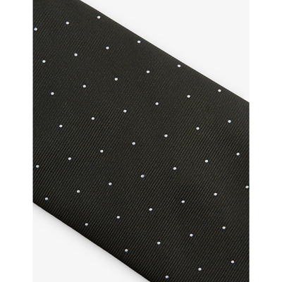 Shop Reiss Men's Dark Green Liam Polka-dot Woven Tie