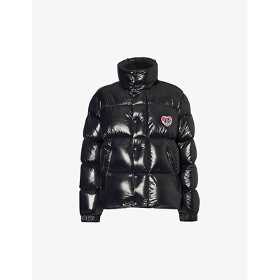 Shop Moncler Men's Black Misam Logo-patch Shell-down Jacket