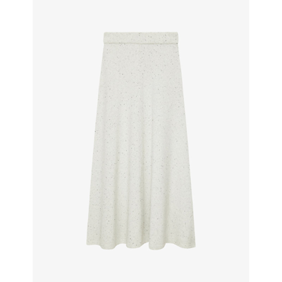 Shop Joseph Women's Ivory Mid-rise A-line Merino-wool Tweed Midi Skirt