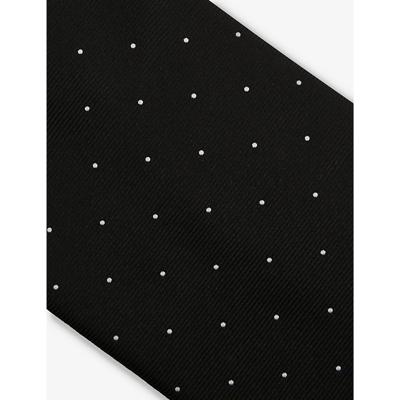 Shop Reiss Liam Polka-dot Woven Tie In Black
