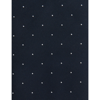 Shop Reiss Mens Navy Liam Polka-dot Woven Tie