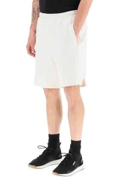 Shop Emporio Armani Jersey Bermuda Shorts In White