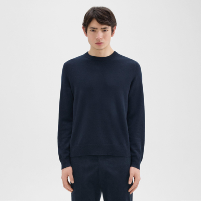 Shop Theory Hilles Crewneck Sweater In Cashmere In Baltic
