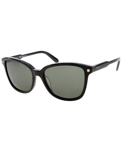 Shop Ferragamo Women's 56mm Sunglasses In Black
