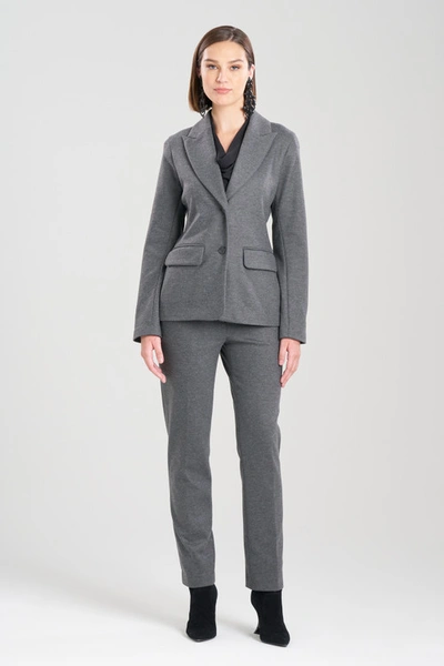Shop Natori Double Jersey Tailored Blazer Jacket In Charcoal