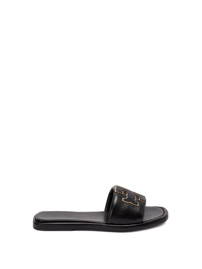 Shop Tory Burch `double T Sport` Slide Sandals In Black  