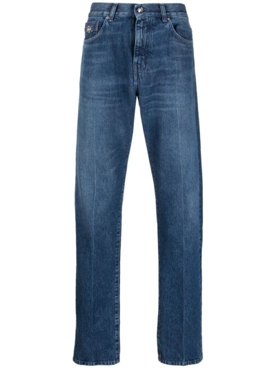 Shop Versace `mitchel Fit` Denim Pants In Blue