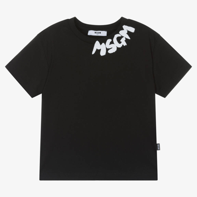 Shop Msgm Black Cotton T-shirt