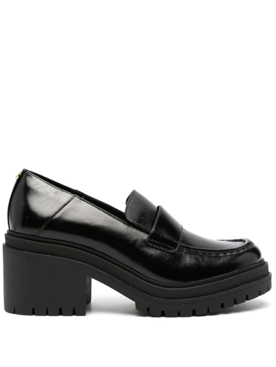 Shop Michael Kors Rocco Heeled Loafer In Black  