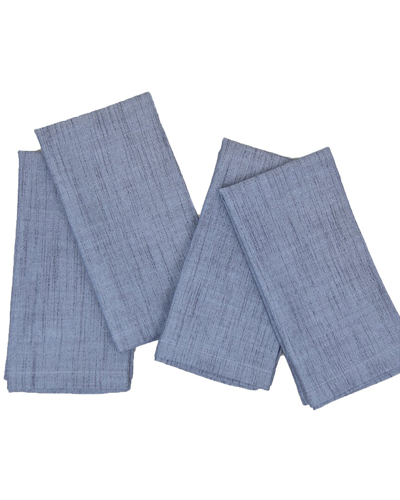 Bombacio Linens Bombacio Set Of 4 Denim Blue Jean Napkins In Blue