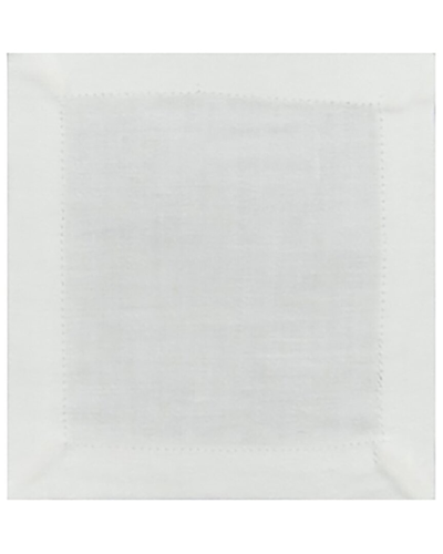Bombacio Linens Bombacio Pure Linen Set Of 4 White Napkins In White