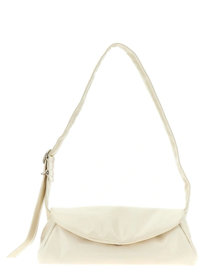 Shop Jil Sander 'cannolo' Big Shoulder Bag In White