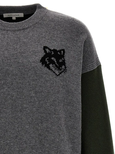 Shop Maison Kitsuné 'fox Head' Sweater In Multicolor