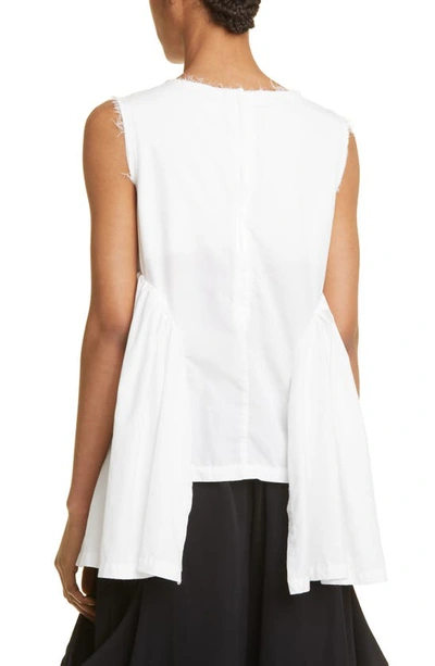 Shop Comme Des Garçons Asymmetric Sleeveless Woven Top In White