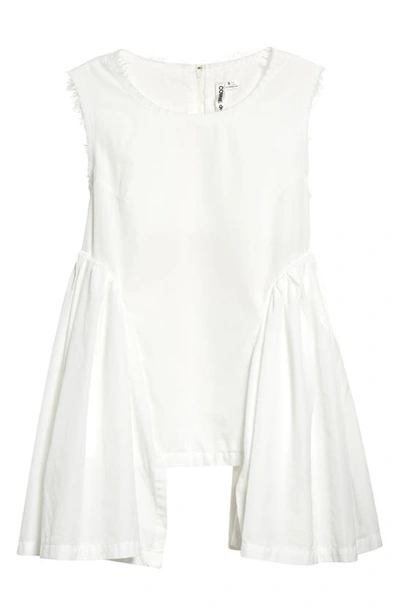 Shop Comme Des Garçons Asymmetric Sleeveless Woven Top In White